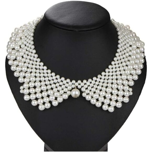 Somimi Dissent Collar Necklace for Women Detachable Pearl Beaded Feminist Choker - Picture 3 of 7